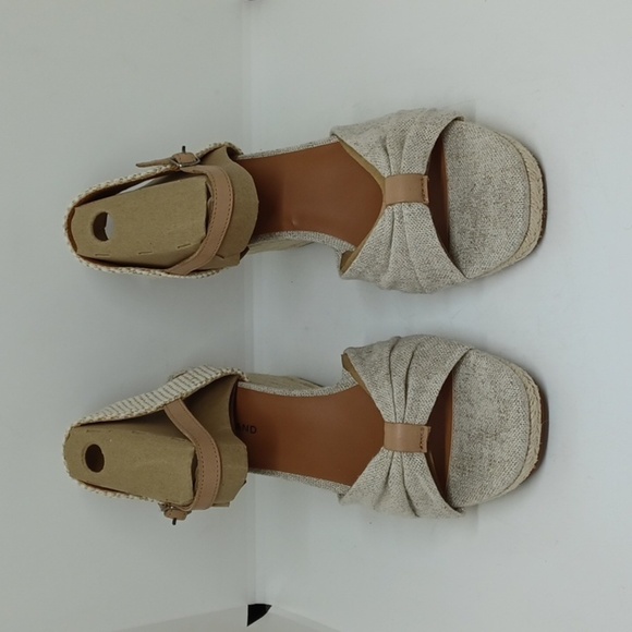 New Lucky Brand Macrimay Espadrille Wedge Tan Sz 8.5M - Picture 4 of 7